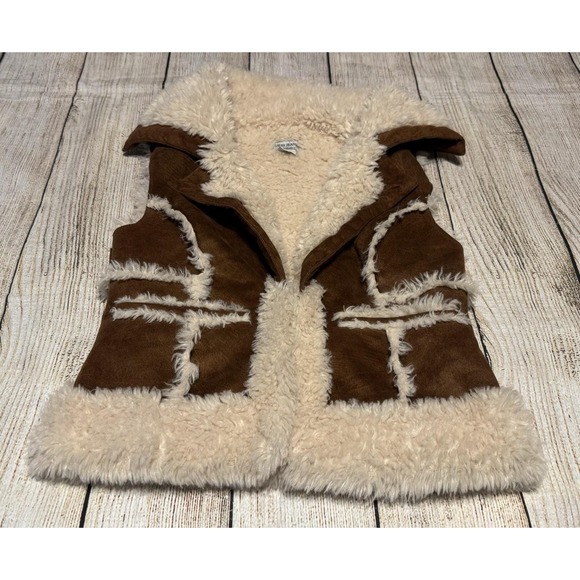 Guess Jackets & Blazers - Vintage Western Brown Suede Vest Faux Fur Y2K Guess Jeans Authentic Sz M GTubU